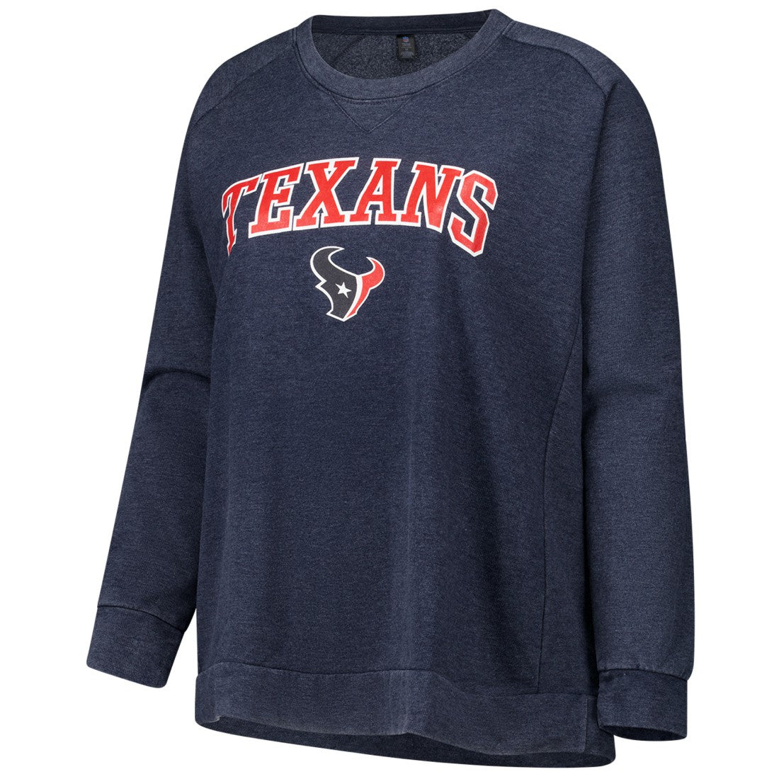 Houston Texans Profile Women's Plus Size Acid Wash Raglan Sweatshirt Navy | NFL