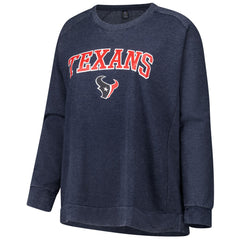 Houston Texans Profile Women's Plus Size Acid Wash Raglan Sweatshirt Navy | NFL