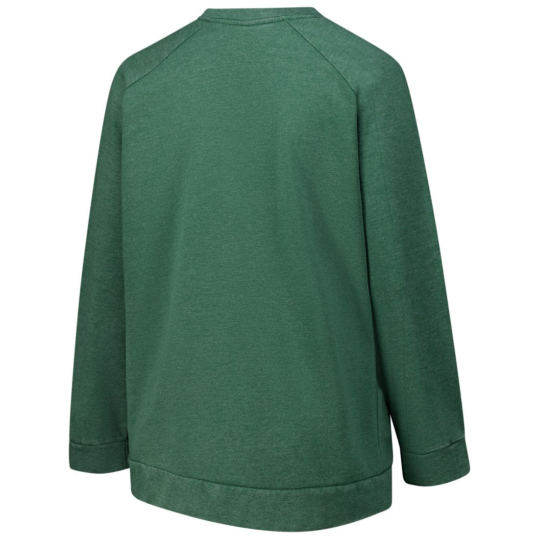 Green Bay Packers Profile Women's Plus Size Acid Wash Raglan Sweatshirt Heather Green | NFL