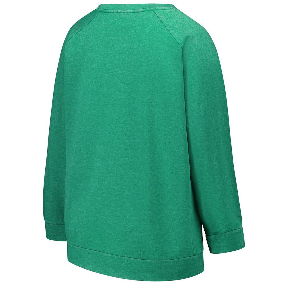 Philadelphia Eagles Profile Women's Plus Size Acid Wash Raglan Sweatshirt Kelly Green | NFL