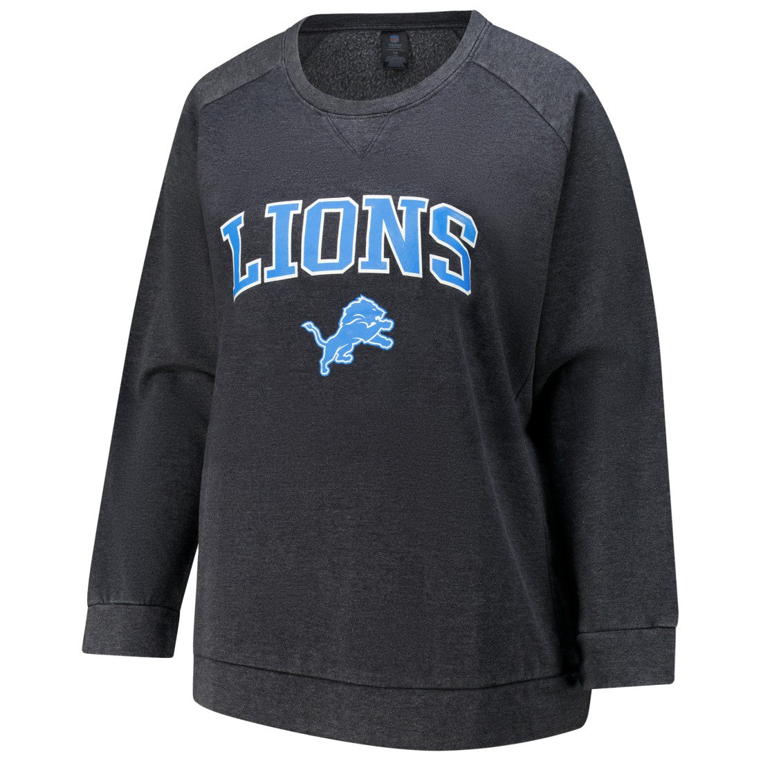 Detroit Lions Profile Women's Plus Size Acid Wash Raglan Sweatshirt Charcoal | NFL