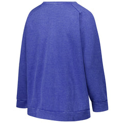 New England Patriots Profile Women's Plus Size Acid Wash Raglan Sweatshirt Royal | NFL
