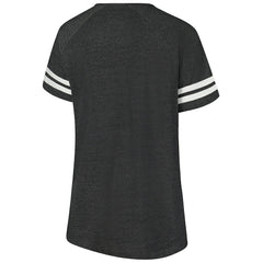Cleveland Browns Women's Plus Size Logo Striped Raglan Notch Neck T-Shirt Charcoal | Fanatics