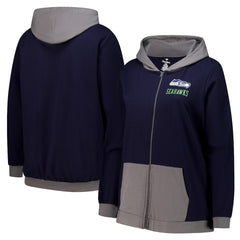 Seattle Seahawks Women's Hit It Full-Zip Hoodie College Navy | Fanatics