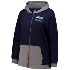 Seattle Seahawks Women's Hit It Full-Zip Hoodie College Navy | Fanatics