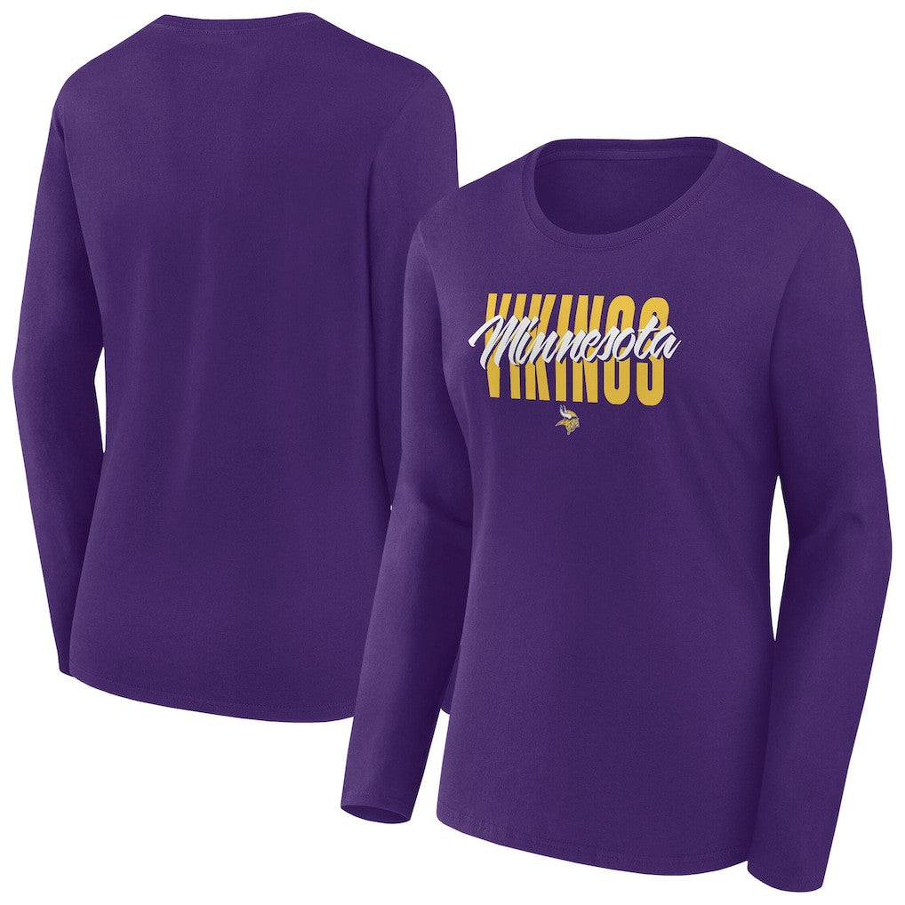 Minnesota Vikings Women's Long Sleeve Scoop Neck T-Shirt Purple | Fanatics