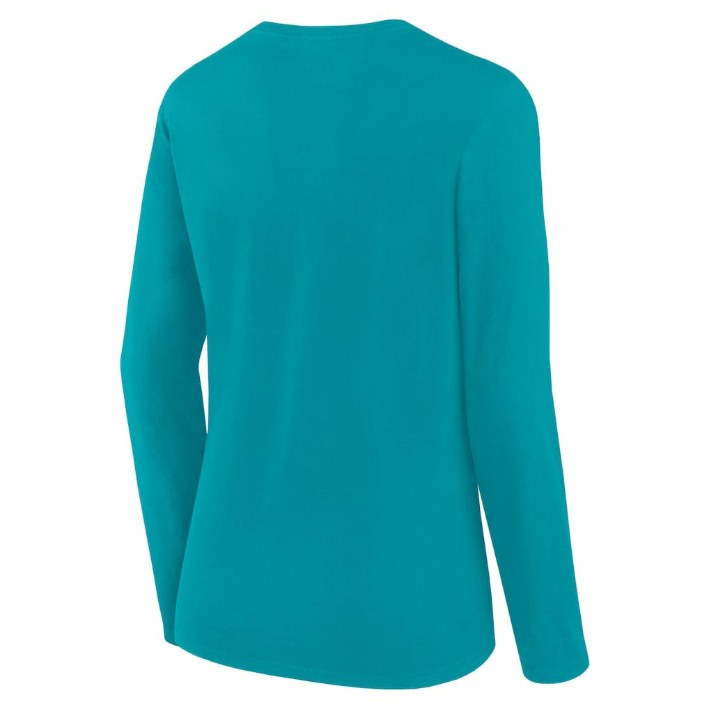 Miami Dolphins Women's Long Sleeve Scoop Neck T-Shirt Aqua | Fanatics
