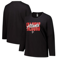 Atlanta Falcons Women's Long Sleeve Scoop Neck T-Shirt Black | Fanatics