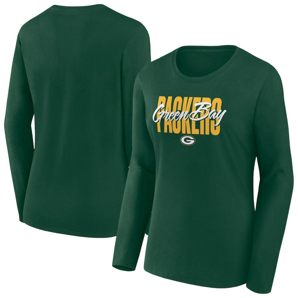 Green Bay Packers Women's Long Sleeve Scoop Neck T-Shirt Green | Fanatics