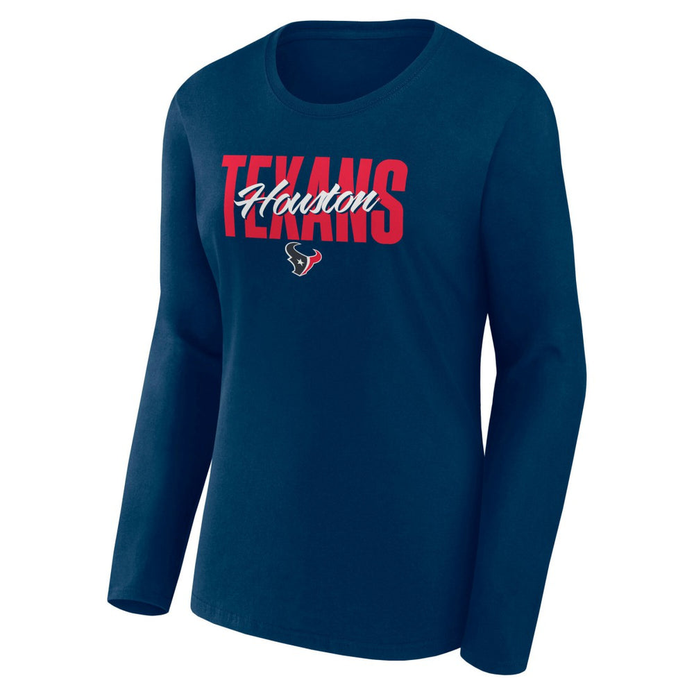 Houston Texans Women's Long Sleeve Scoop Neck T-Shirt Navy | Fanatics