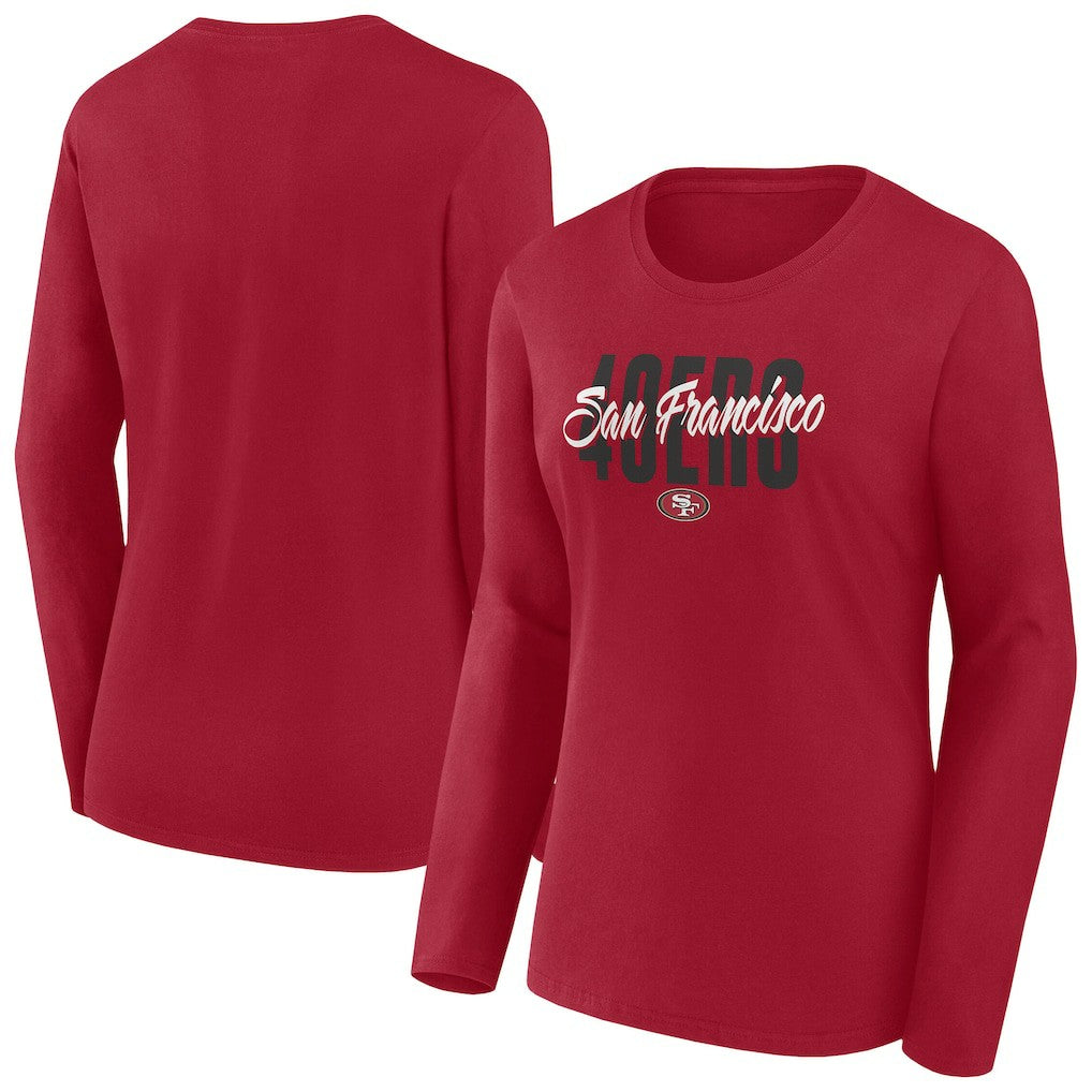 San Francisco 49ers Women's Long Sleeve Scoop Neck T-Shirt Scarlet | Fanatics