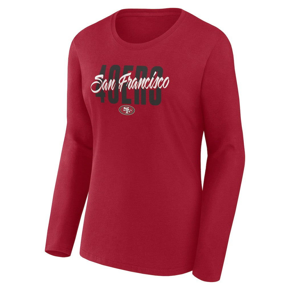 San Francisco 49ers Women's Long Sleeve Scoop Neck T-Shirt Scarlet | Fanatics