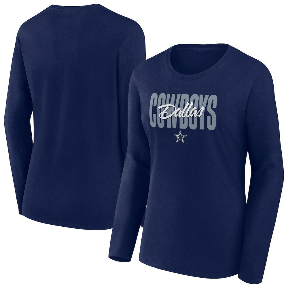 Dallas Cowboys Women's Long Sleeve Scoop Neck T-Shirt Navy | Fanatics