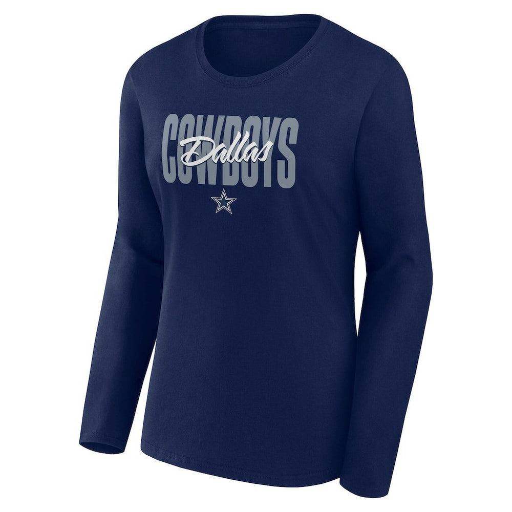 Dallas Cowboys Women's Long Sleeve Scoop Neck T-Shirt Navy | Fanatics