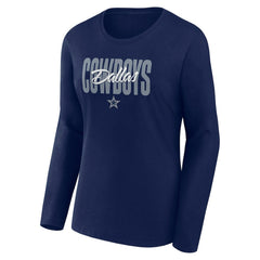 Dallas Cowboys Women's Long Sleeve Scoop Neck T-Shirt Navy | Fanatics