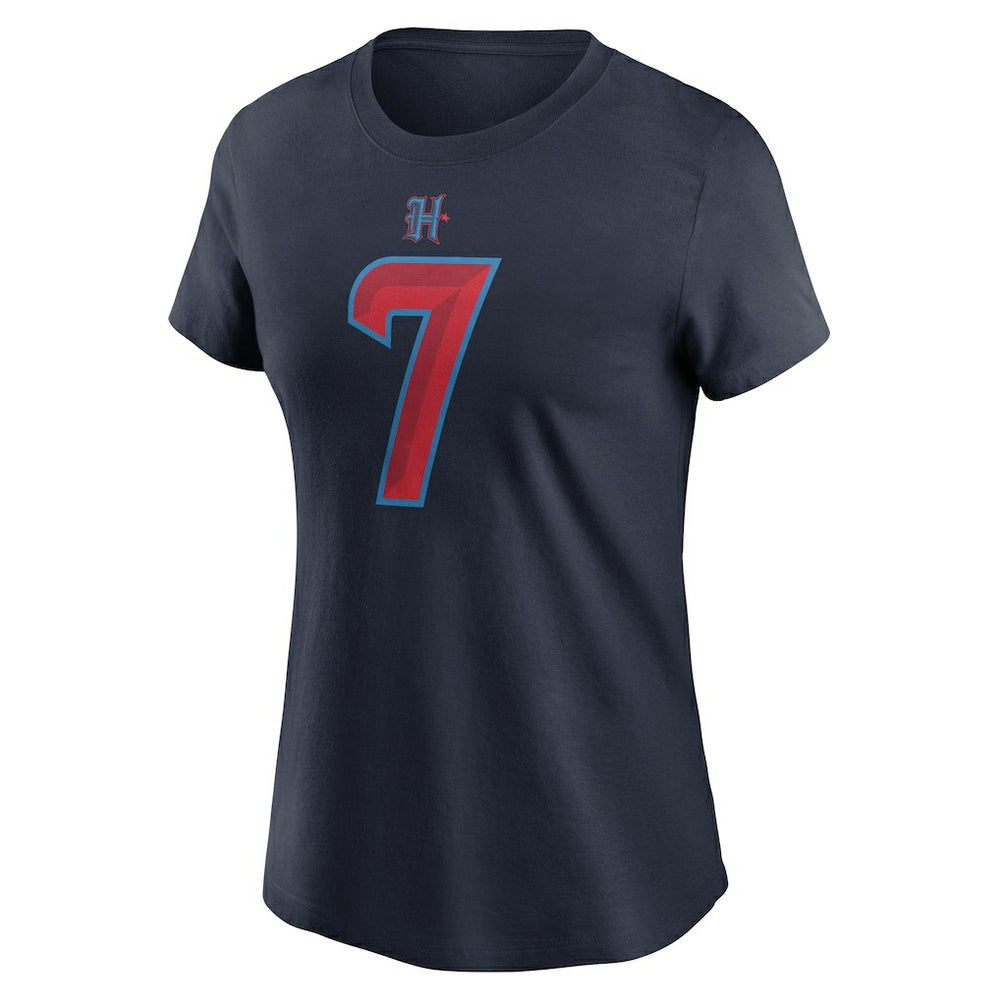 C.J. Stroud Houston Texans Women's Player Name & Number T-Shirt Navy | Nike for Sale