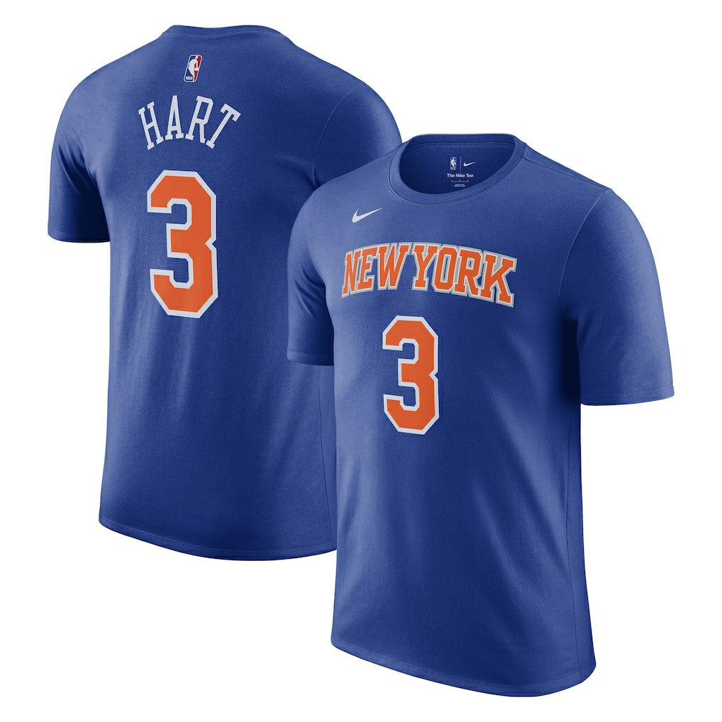 Josh Hart New York Knicks Icon Edition Name & Number T-Shirt Blue - NBA