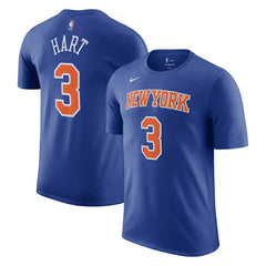 Josh Hart New York Knicks Icon Edition Name & Number T-Shirt Blue - NBA