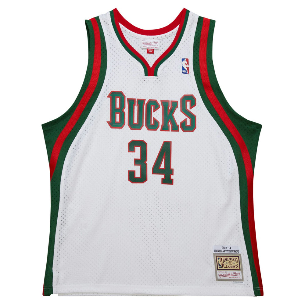 Giannis Antetokounmpo Milwaukee Bucks 2013/14 Hardwood Classics Swingman Jersey White - NBA