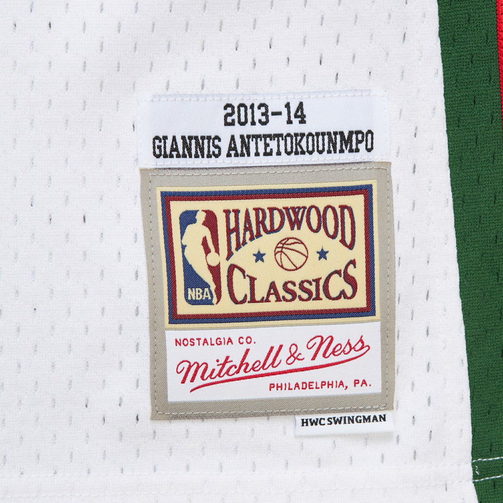 Giannis Antetokounmpo Milwaukee Bucks 2013/14 Hardwood Classics Swingman Jersey White - NBA