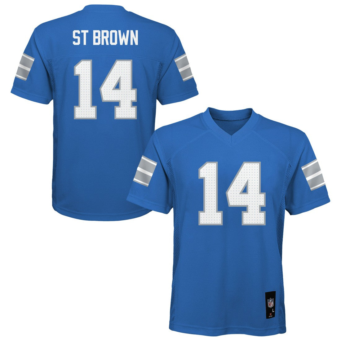 Amon-Ra St. Brown Detroit Lions Youth Replica Player Jersey Blue | NFL