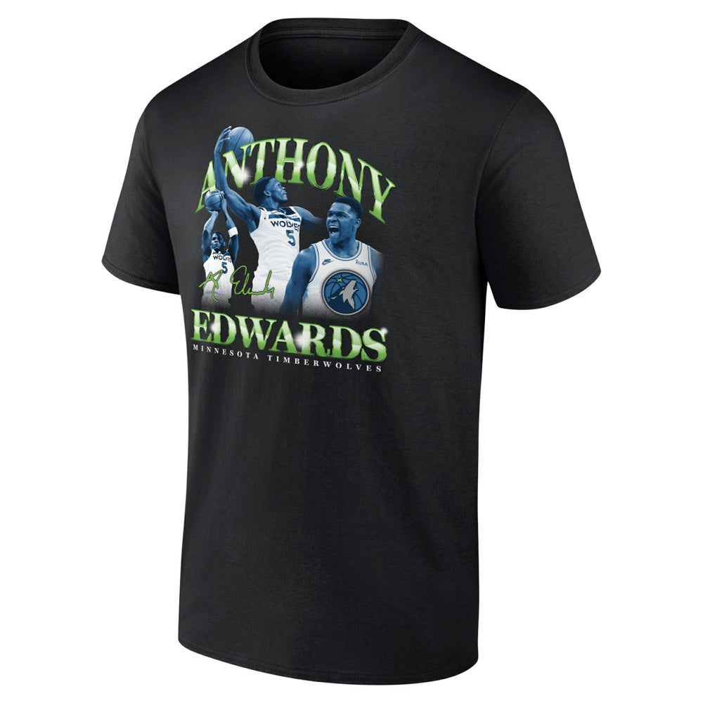 Anthony Edwards Minnesota Timberwolves Retro '90s T-Shirt Black - NBA