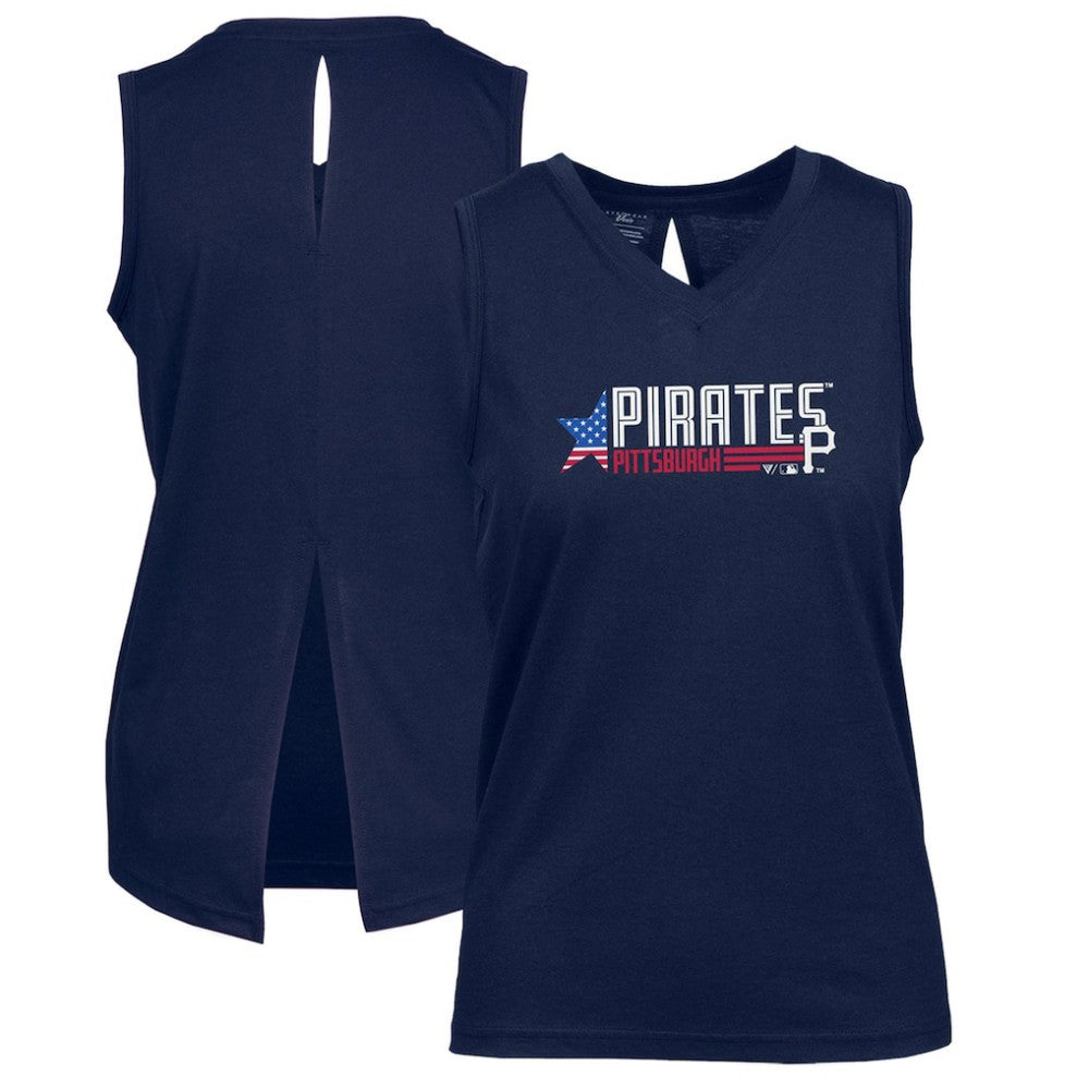 Pittsburgh Pirates Levelwear Women's Paisley Independence Aviation Tank Top - MLB