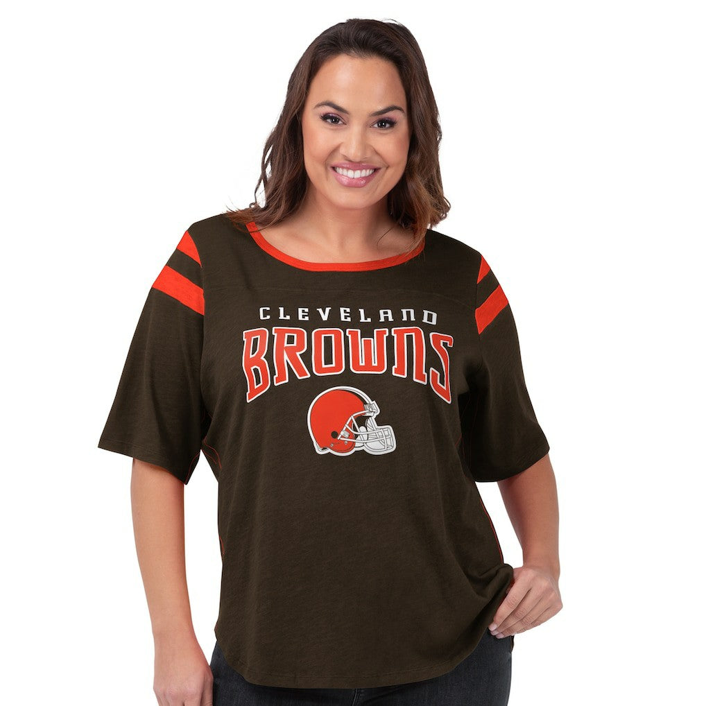 Cleveland Browns G-III 4Her by Carl Banks Women's Plus Size Linebacker T-Shirt Brown | NFL