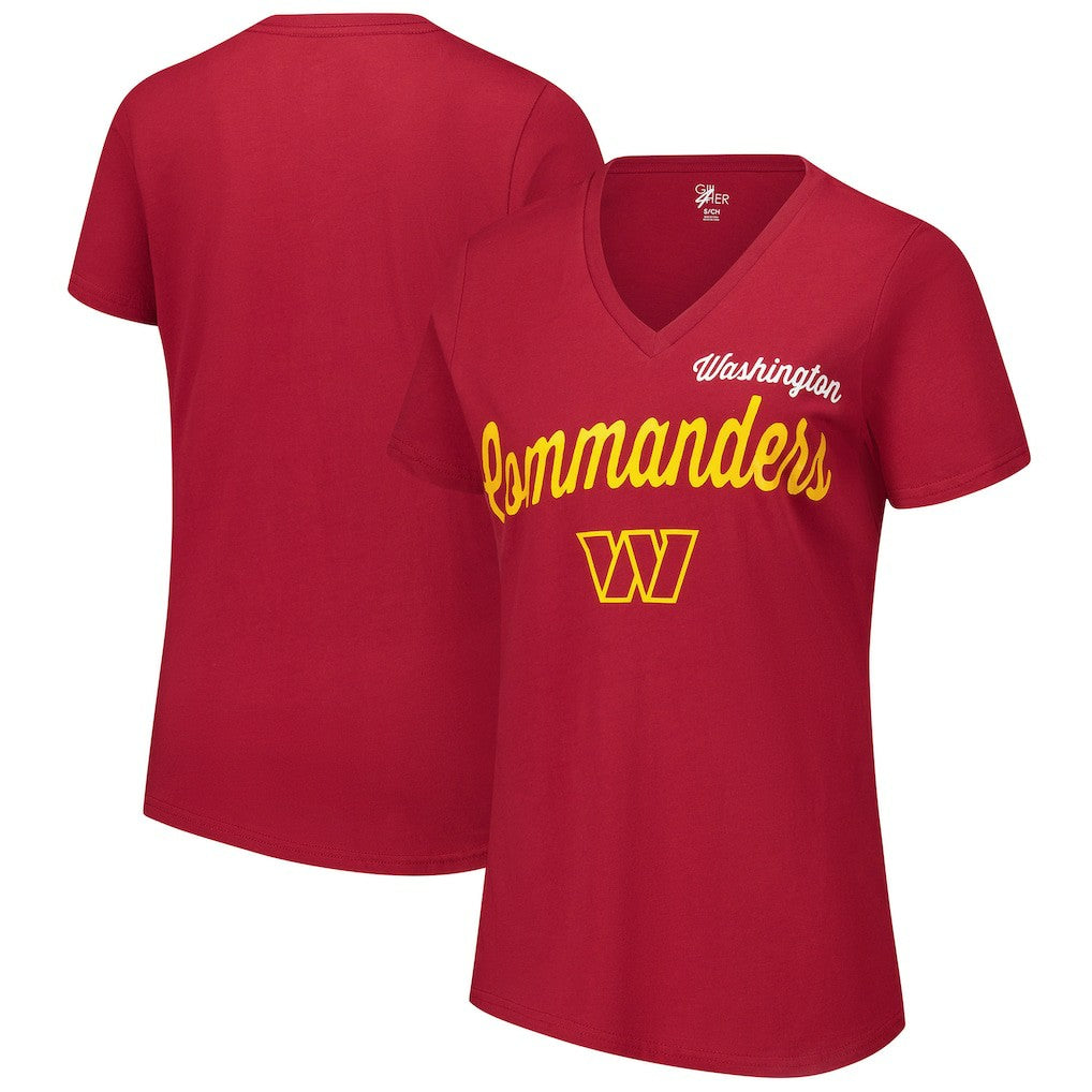 Washington Commanders G-III 4Her by Carl Banks Women's Post Season V-Neck T-Shirt Burgundy | NFL