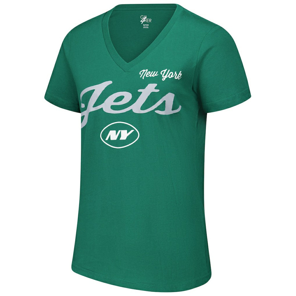 New York Jets G-III 4Her by Carl Banks Women's Post Season V-Neck T-Shirt Green | NFL