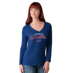 Buffalo Bills G-III 4Her by Carl Banks Women's Post Season Long Sleeve V-Neck T-Shirt Royal | NFL