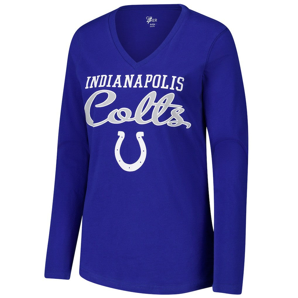 Indianapolis Colts G-III 4Her by Carl Banks Women's Post Season Long Sleeve V-Neck T-Shirt Royal | NFL