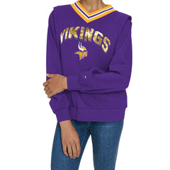 Minnesota Vikings Tommy Hilfiger Women's Alice V-Neck Pullover Sweatshirt Purple | NFL