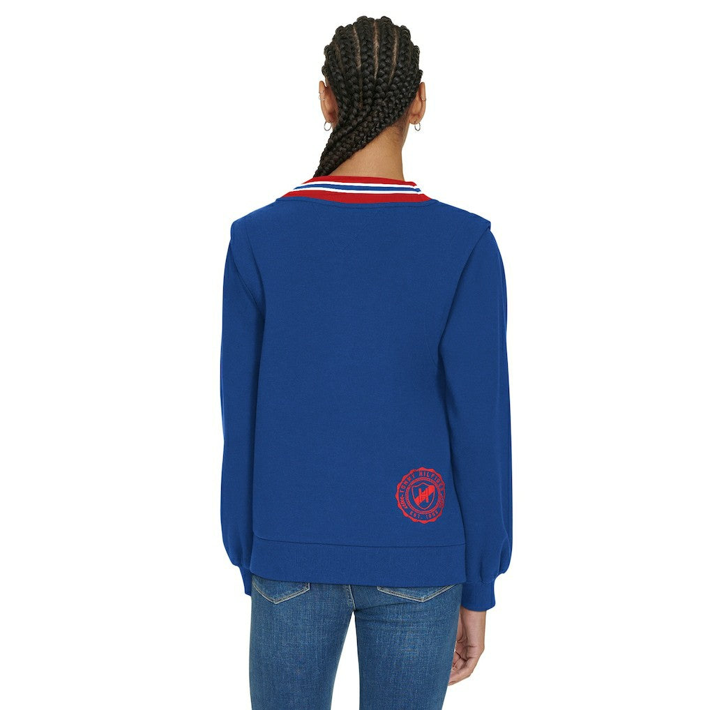 Buffalo Bills Tommy Hilfiger Women's Alice V-Neck Pullover Sweatshirt Royal | NFL