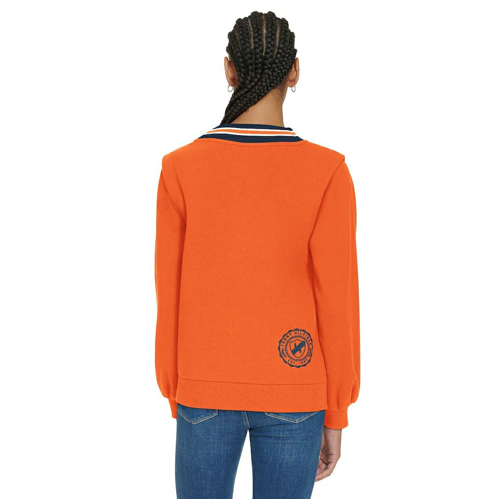 Denver Broncos Tommy Hilfiger Women's Alice V-Neck Pullover Sweatshirt Orange | NFL