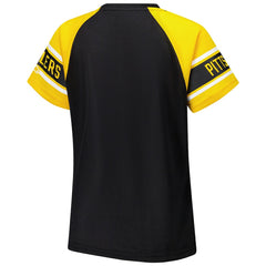 Pittsburgh Steelers Starter Women's 1st Rounder Color Block Raglan Top Black | NFL