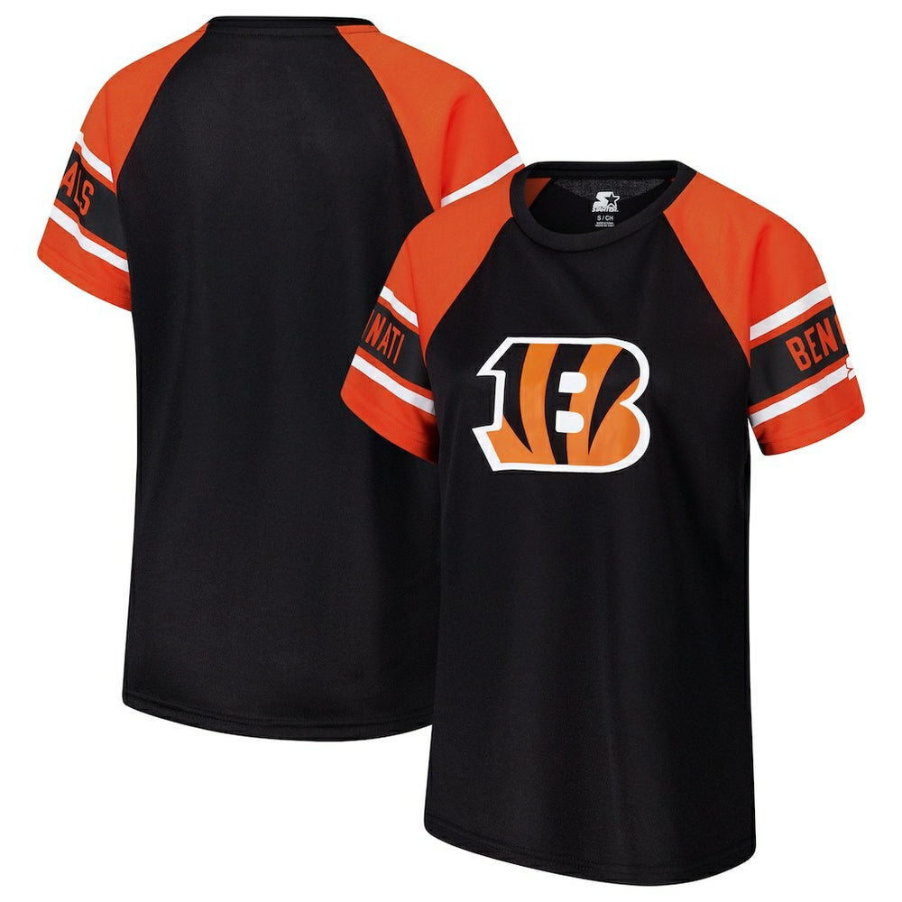 Cincinnati Bengals Starter Women's 1st Rounder Color Block Raglan Top Black | NFL