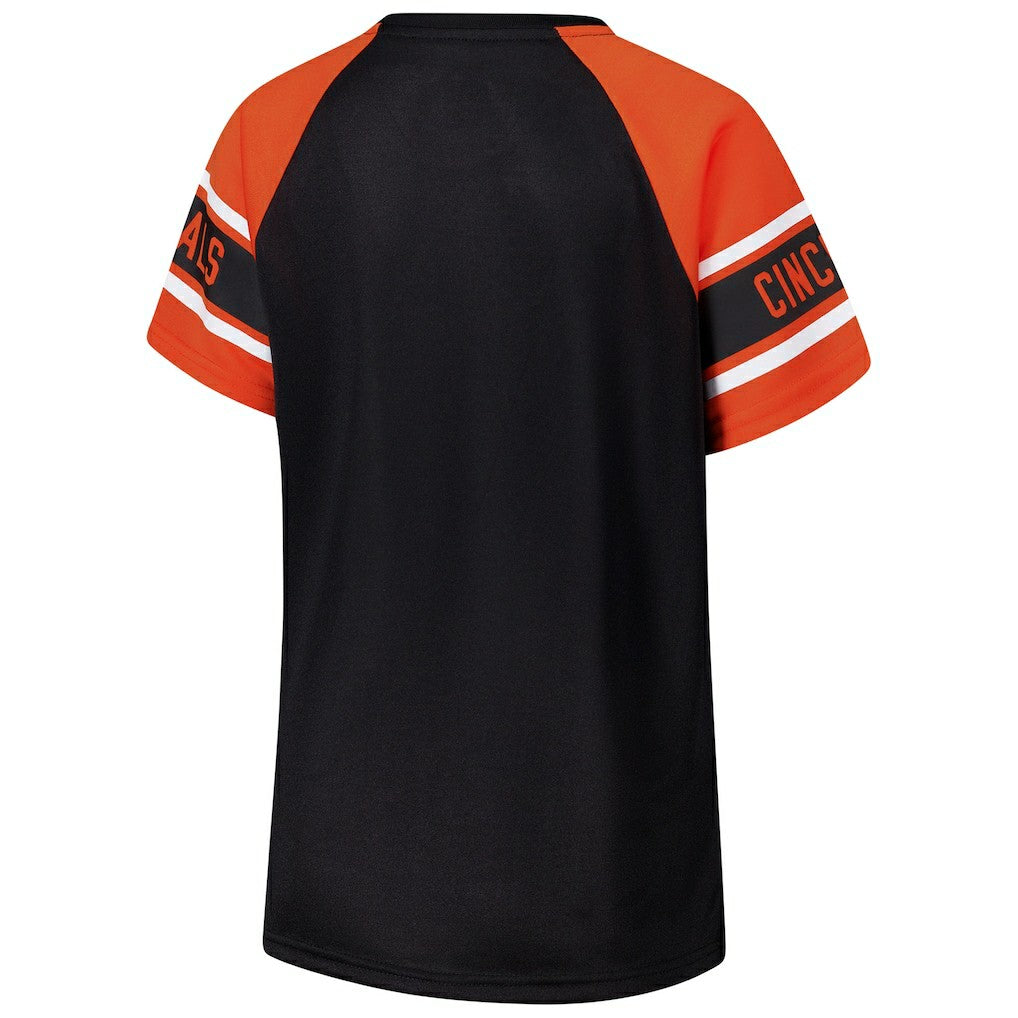 Cincinnati Bengals Starter Women's 1st Rounder Color Block Raglan Top Black | NFL