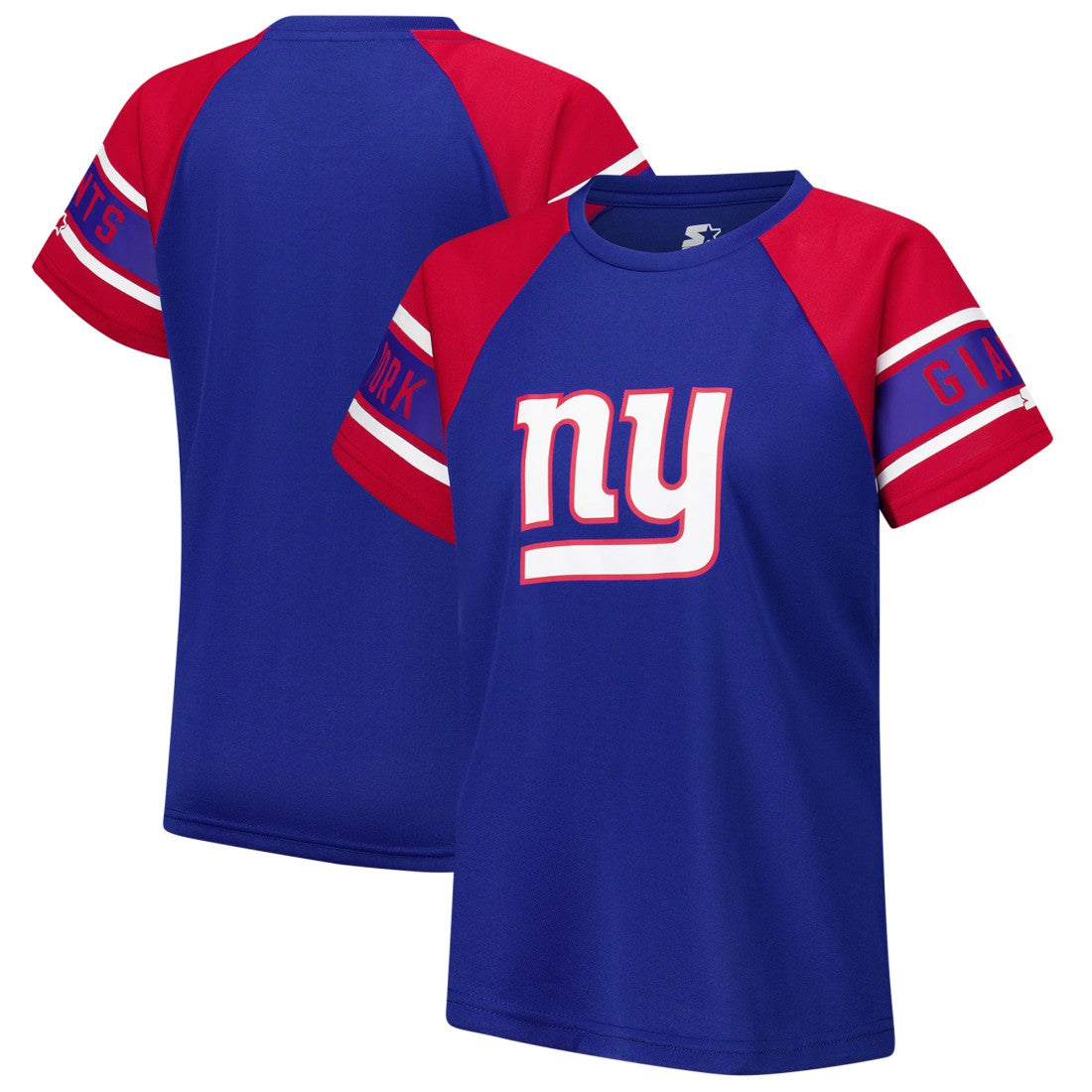 New York Giants Starter Women's 1st Rounder Color Block Raglan Top Royal | NFL