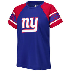 New York Giants Starter Women's 1st Rounder Color Block Raglan Top Royal | NFL