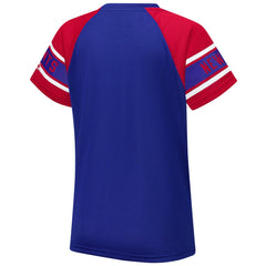 New York Giants Starter Women's 1st Rounder Color Block Raglan Top Royal | NFL