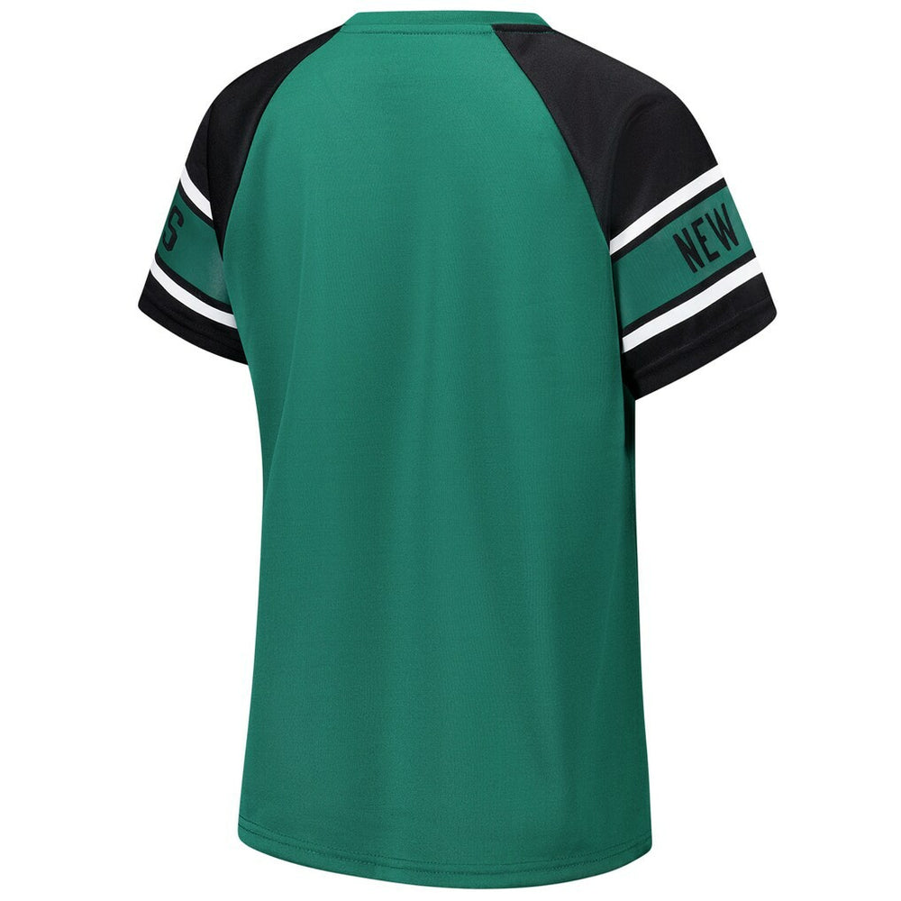 New York Jets Starter Women's 1st Rounder Color Block Raglan Top Green | NFL