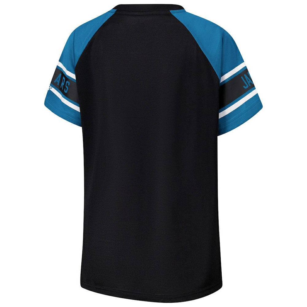 Jacksonville Jaguars Starter Women's 1st Rounder Color Block Raglan Top Black | NFL