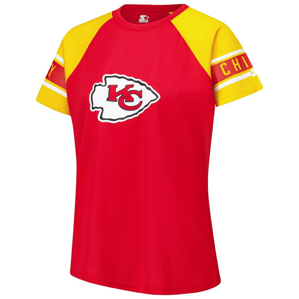 Kansas City Chiefs Starter Women's 1st Rounder Color Block Raglan Top Red | NFL