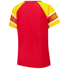 Kansas City Chiefs Starter Women's 1st Rounder Color Block Raglan Top Red | NFL