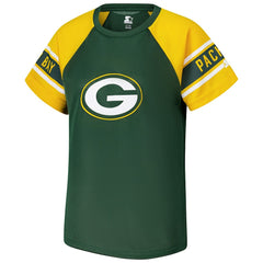 Green Bay Packers Starter Women's 1st Rounder Color Block Raglan Top Green | NFL