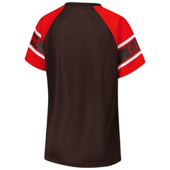 Cleveland Browns Starter Women's 1st Rounder Color Block Raglan Top Brown | NFL