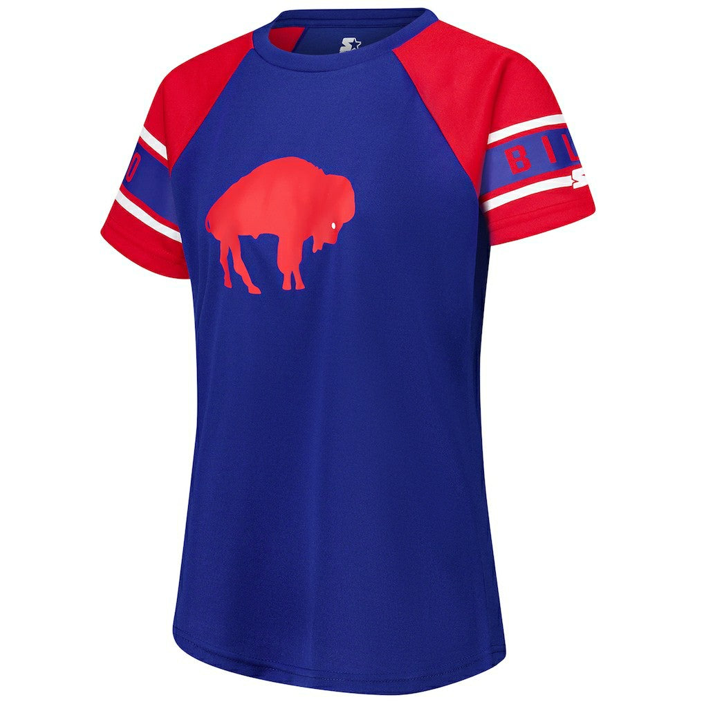 Buffalo Bills Starter Women's 1st Rounder Color Block Raglan Top Royal | NFL