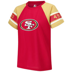 San Francisco 49ers Starter Women's 1st Rounder Color Block Raglan Top Red | NFL