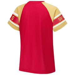 San Francisco 49ers Starter Women's 1st Rounder Color Block Raglan Top Red | NFL